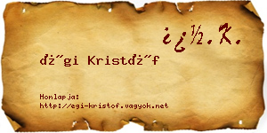 Égi Kristóf névjegykártya
